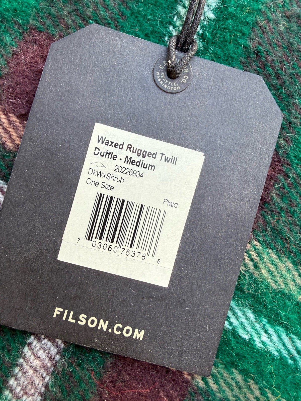 Filson Waxed Rugged Twill Medium Duffle Bag Shrub Camo Canvas Made USA