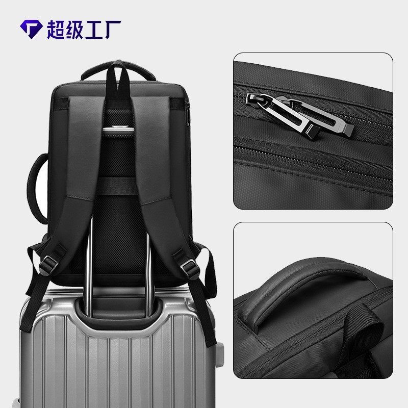16in Waterproof Business Laptop With USB Port Multi Pocket Travel Work Backpack