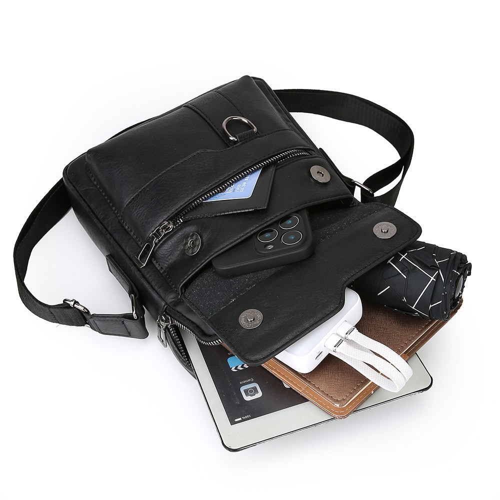 LEBULLBRO Men Leather Shoulder Bag Handbag Crossbody Bag Briefcase Messenger Bag