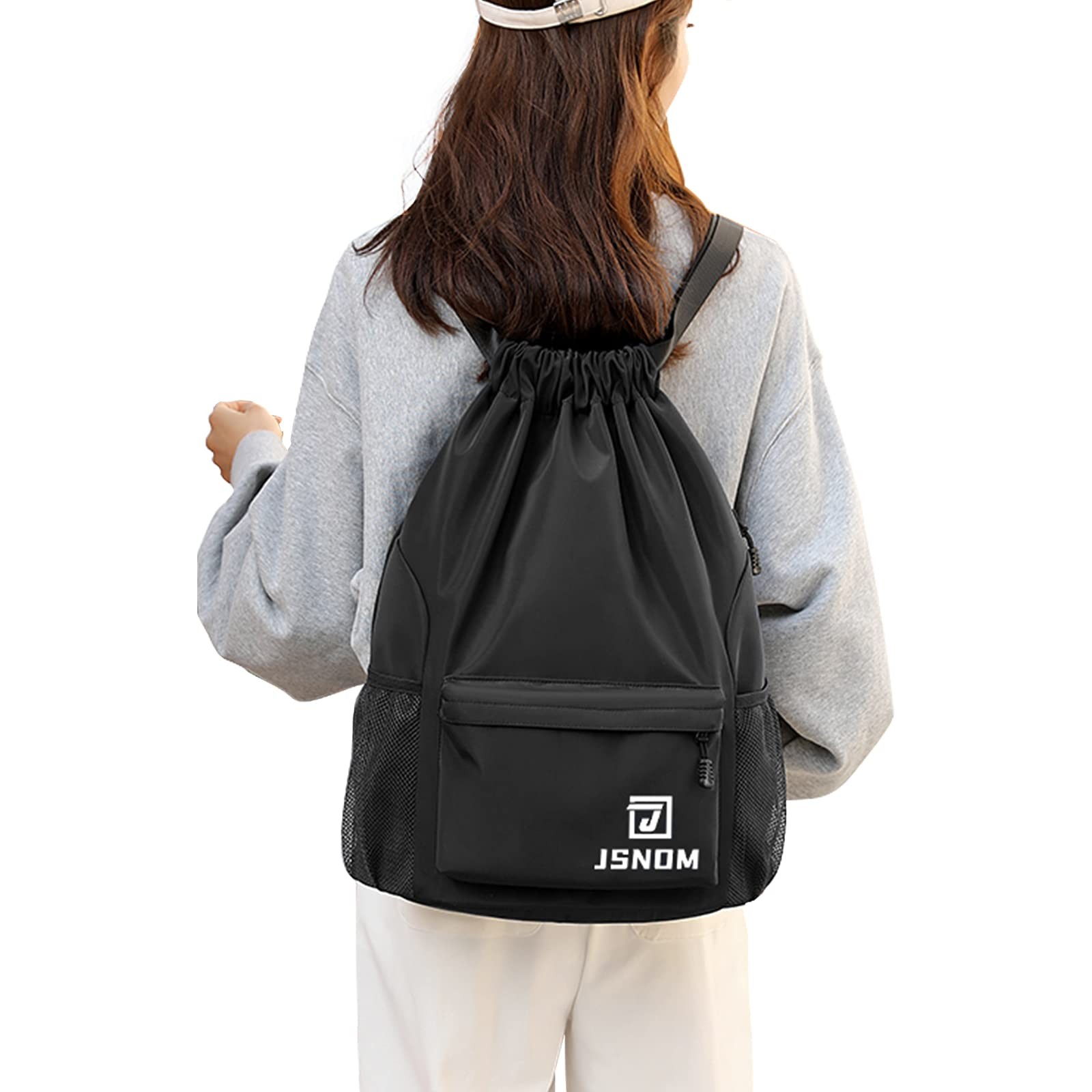 Drawstring Backpack 40x15x47CM Lightweight Gym Bag for Cycling Swimming