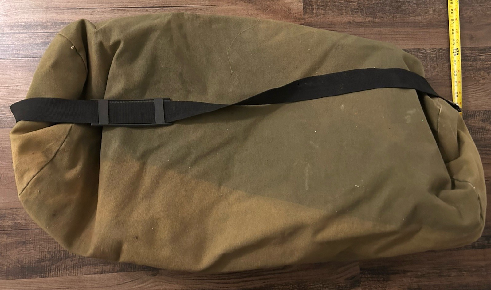 Large Side Zipper Duffle Bag Heavy Duty Cotton Canvas Military Army Green Faded