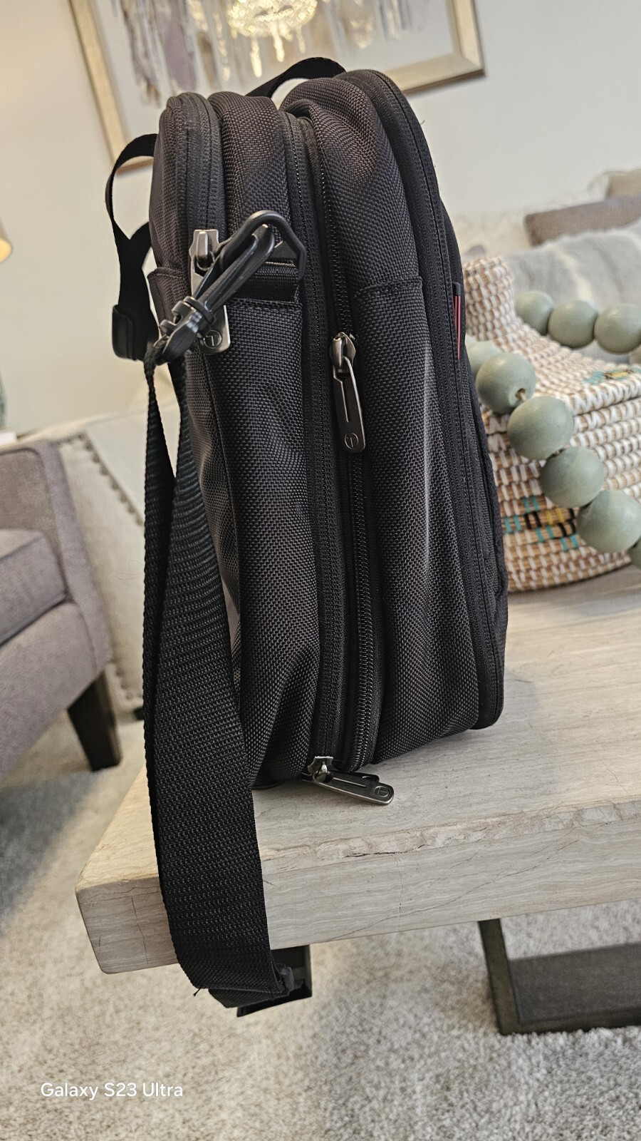 Tumi T-Pass Jackson Deluxe Portfolio Briefcase Laptop Bag Black Nylon T-Tech
