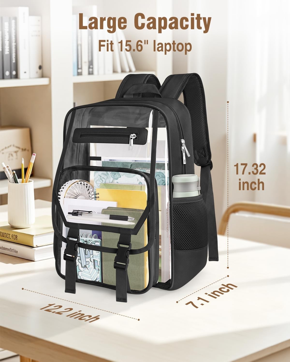 New Mochila transparente de Large mochila resistente aprobada para la escuela