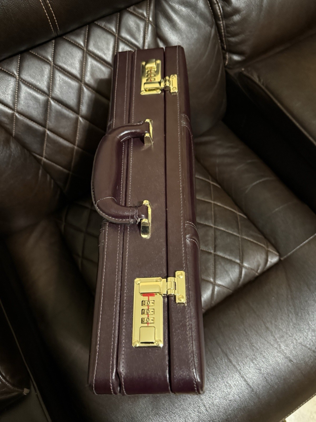 Vintage 80’s 90’s MacGregor Kmart Dual Opening Bonded Leather Attaché Briefcase
