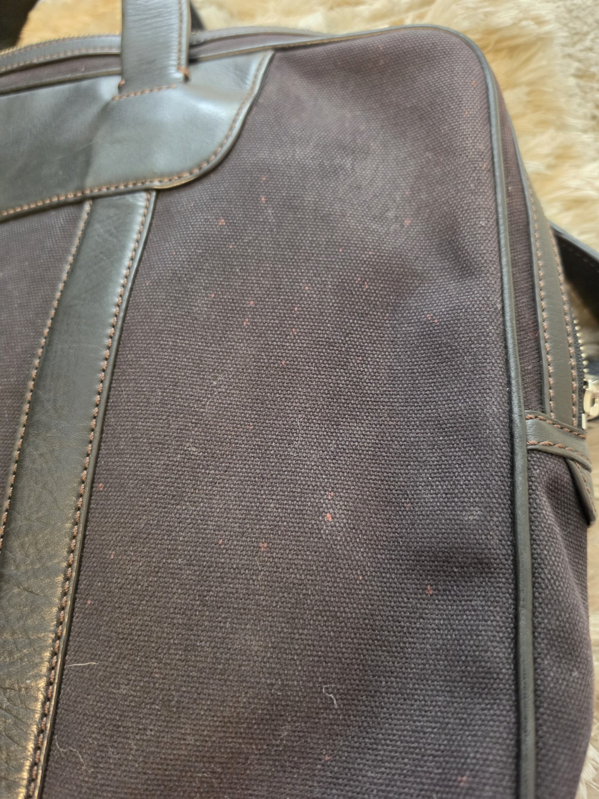 Authentic Jack Spade Canvas & Leather Briefcase Laptop Black Bag