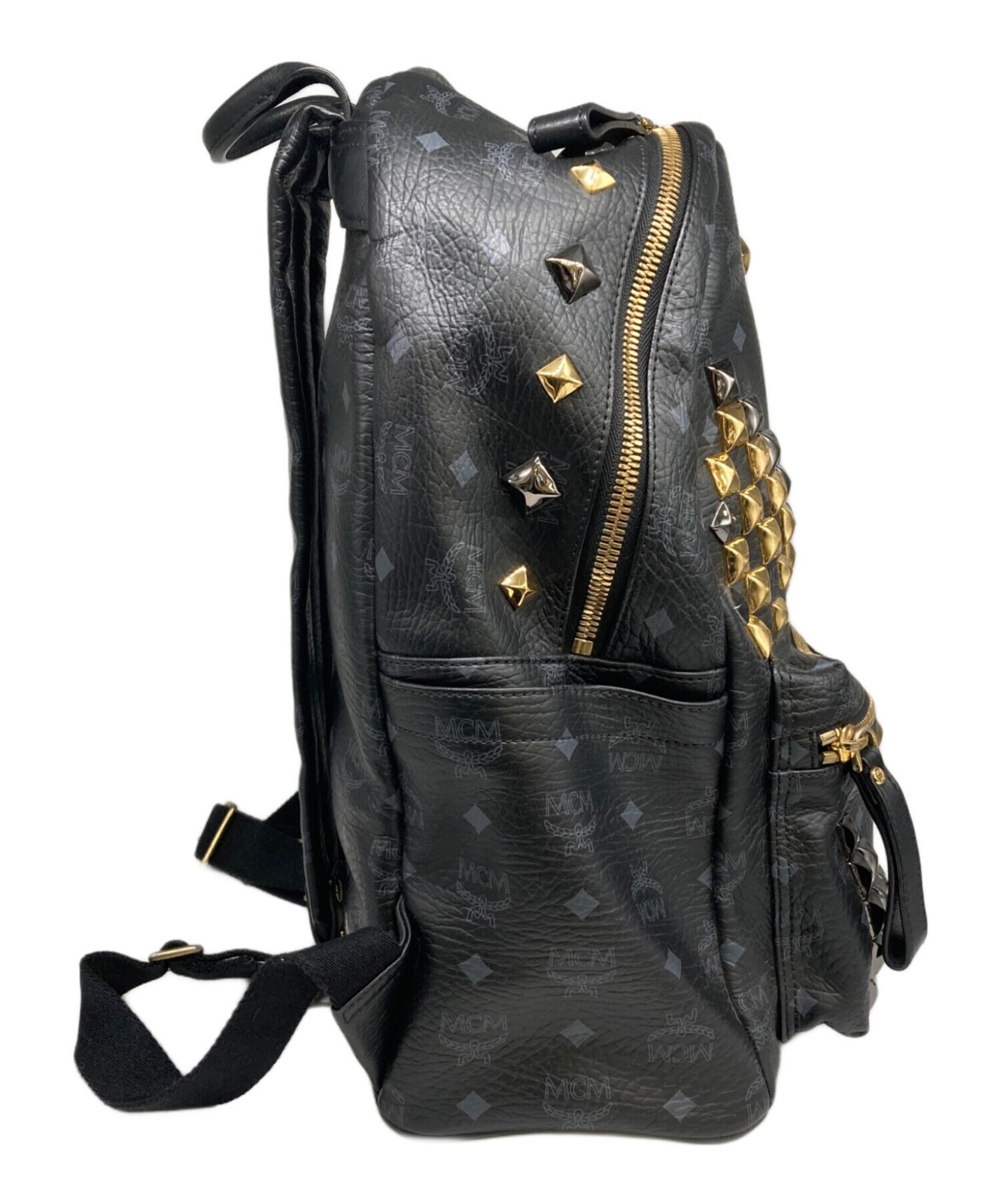 MCM Mens Black Studded Logo Backpack MMK3AVE18BK001 Korea 42cm 40cm 14cm