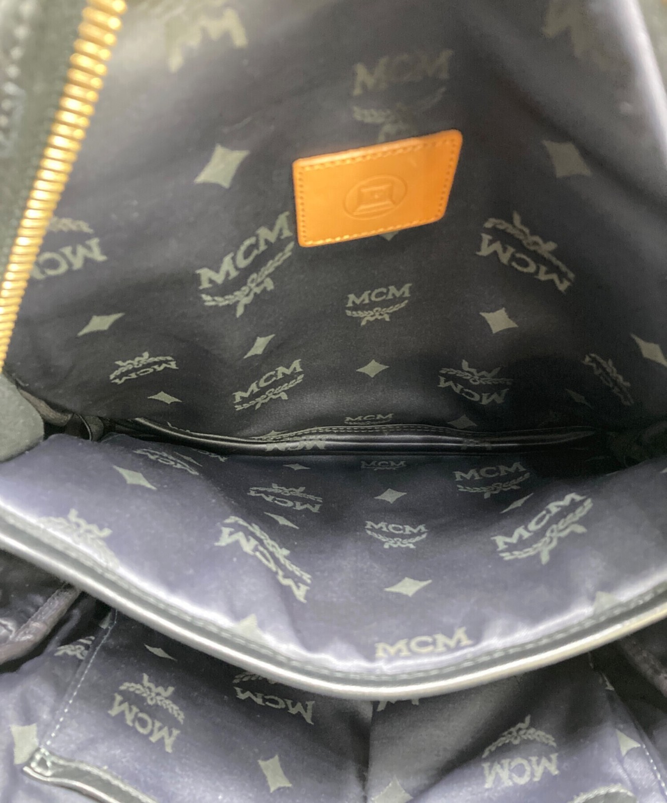 MCM Mens Black Studded Logo Backpack MMK3AVE18BK001 Korea 42cm 40cm 14cm