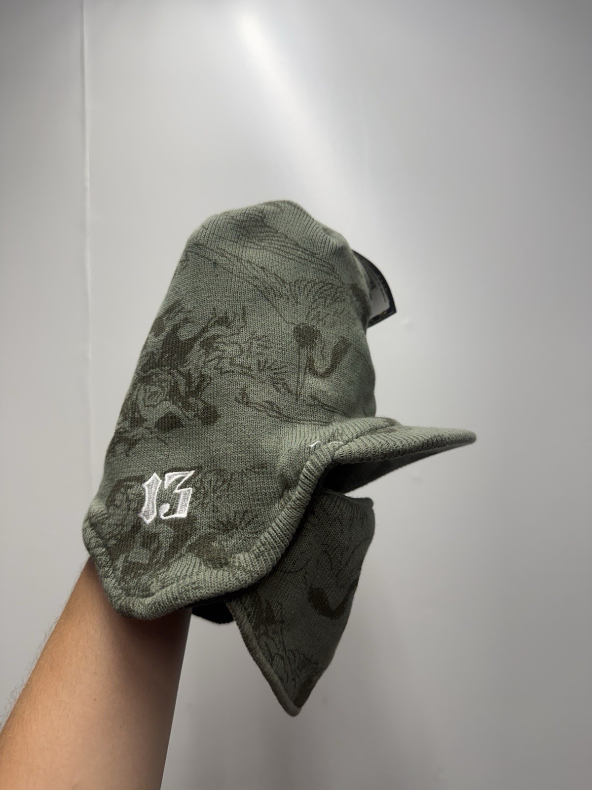New with Tags Ed Hardy USA Ski Cap & Removable Face Mask Beanie Skullies Green
