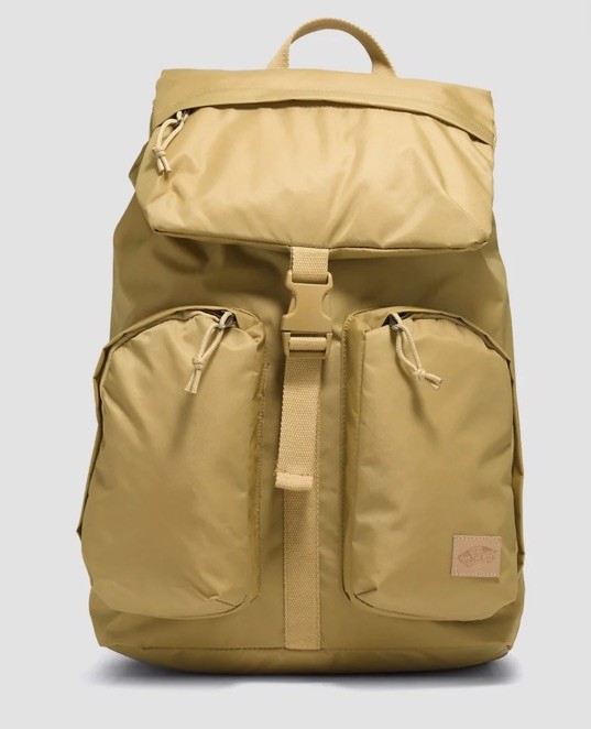 NWT Vans Field Trippin Rucksack Backpack $65 OS Antelope Tan drawstring flap
