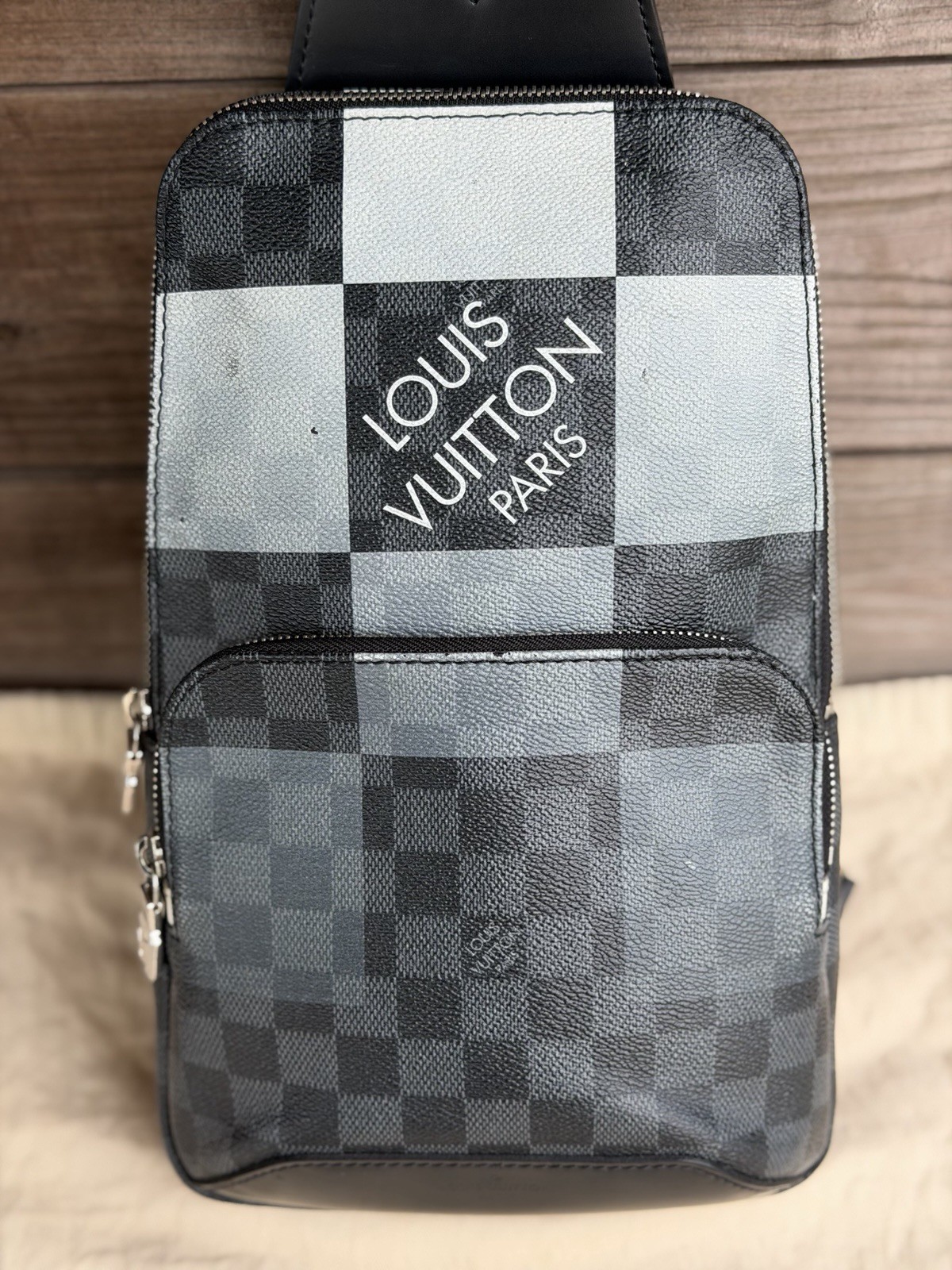 Louis Vuitton Damier Graphite Giant Avenue Sling Bag Black LV