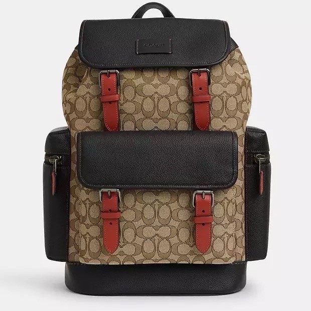 NWT Coach Men’s Spring Backpack Signature Jacquard CT016 Black Antique Nickel