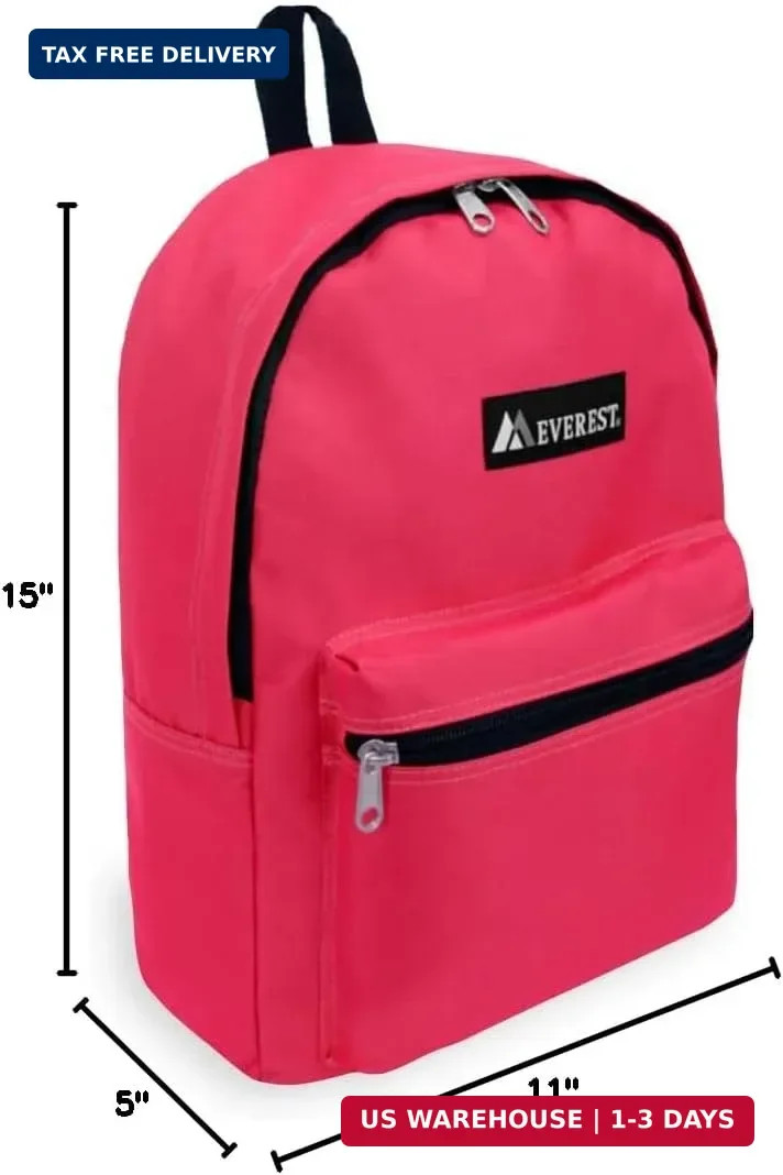 Everest Basic Backpack, Hot Pink, One Size