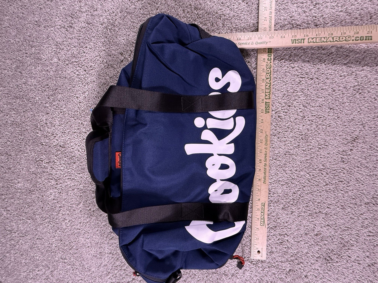 NWT Cookies Smell Proof Large Duffel Bag Navy Blue White Lettering