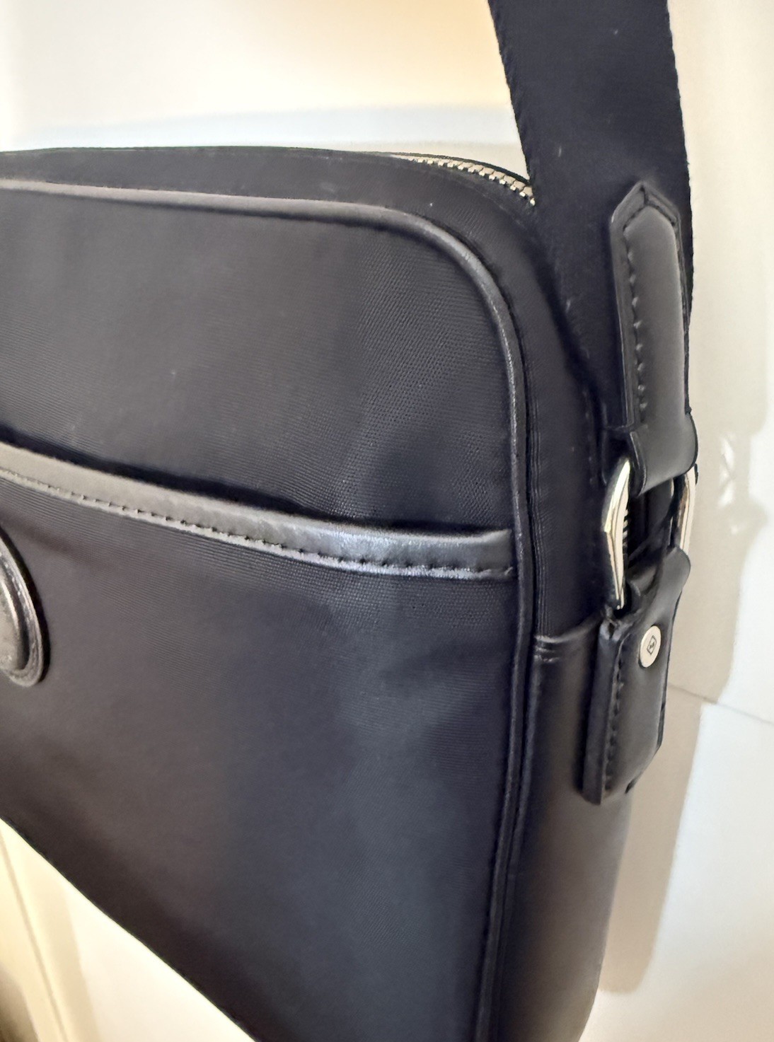 NWT $599 dunhill 1893 Canvas -Leather Messenger Bag ￼Crossbody