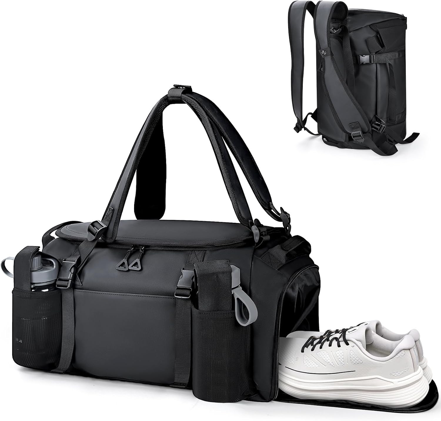 Men’s Convertible Large Gym Backpack with Water-Resistant Design and Shoe Compar
