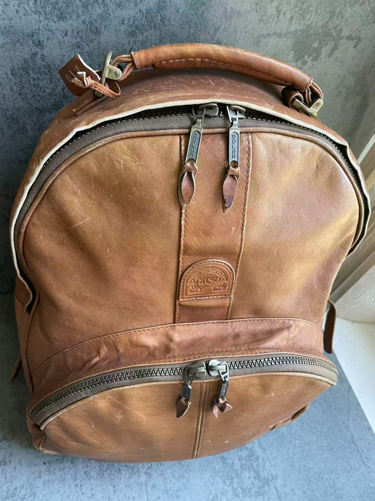Vintage 90s W.K. Leathers Custom Backpack Colombia Error Patina Artisan OOAK