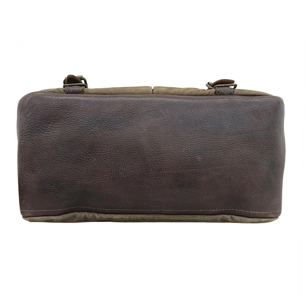 RRL Double RL Canvas Leather Messenger Bag Shoulder Men Brown Metal Ralph Lauren