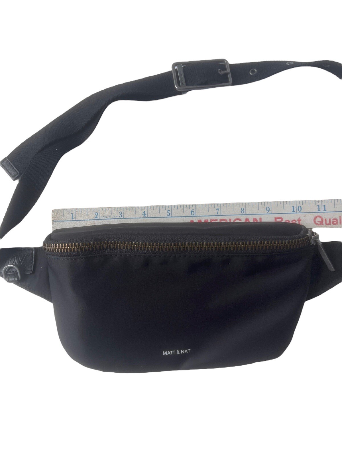 Matt and Nat Adjustable Hip Pouch Black Belt Bag Soft Velvety Fabric Fanny Pack