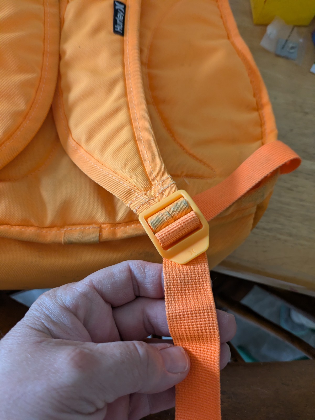 Hurley Neon Orange Backpack. Great for visibility, hiking or to school.