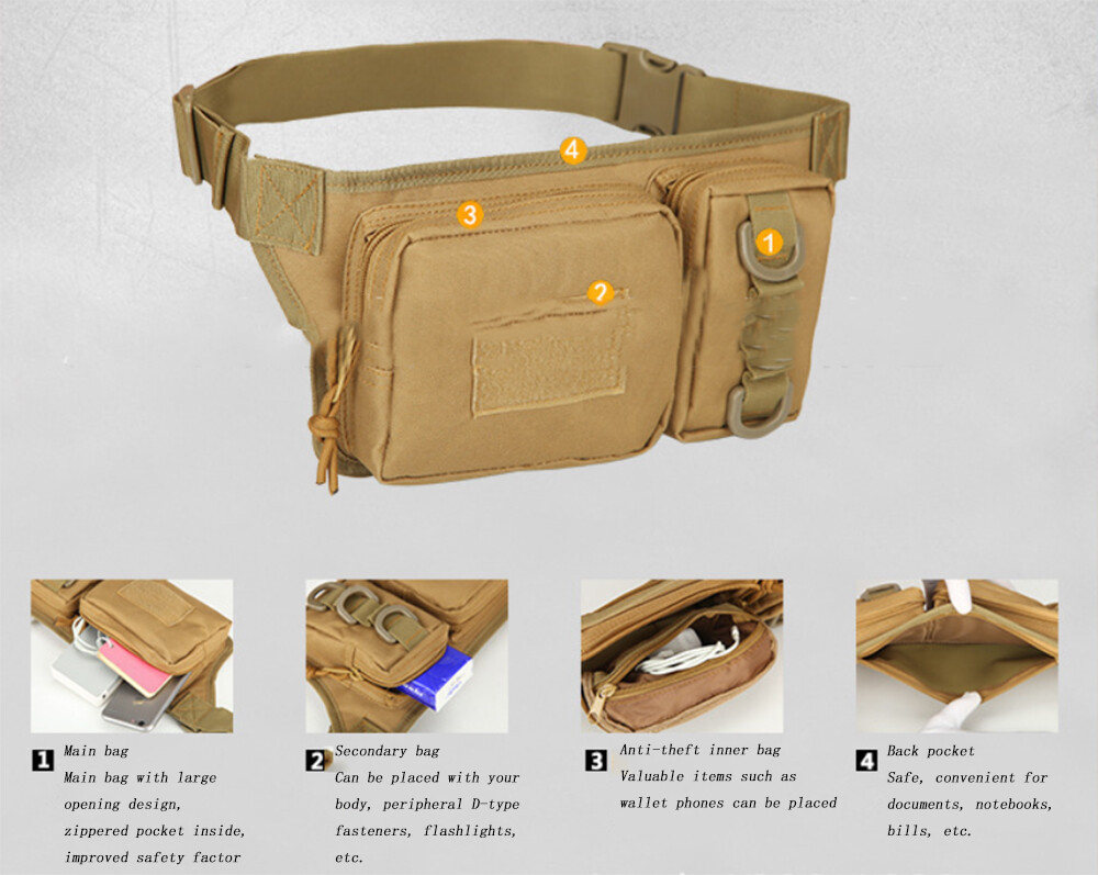 Tactical Waist Bag Nylon Oxford Utility Multipurpose EDC Utility Waist Pouch US