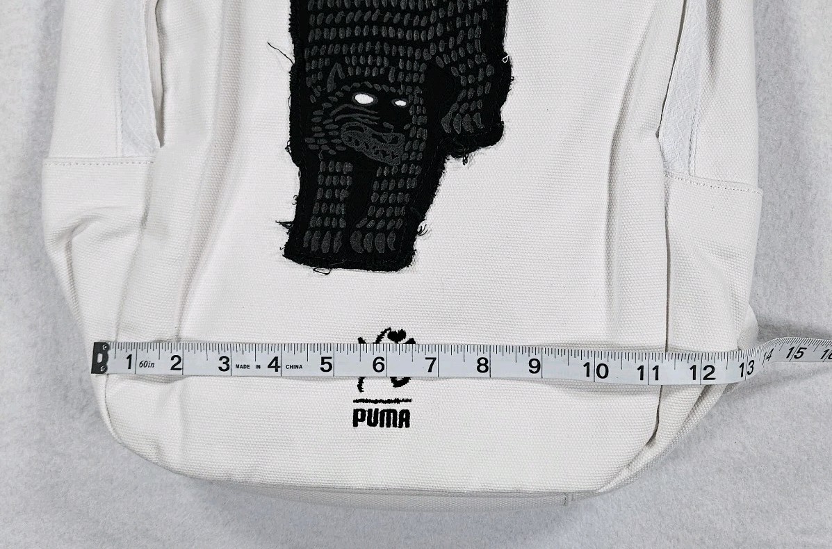 Puma x The Weeknd White Backpack Black Cat Patch OSFA Travel 075538-02 New NWT