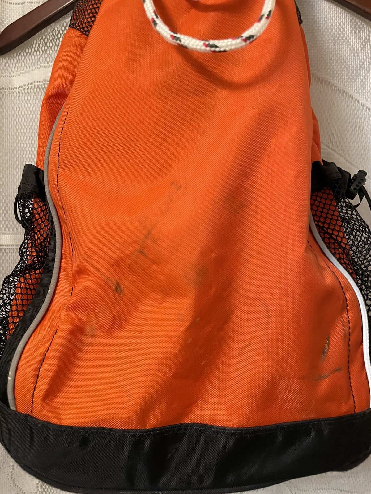 Gear For Sports Orange Travel Drawstring Sling Back Tote Bag. USED SEE PHOTO’s