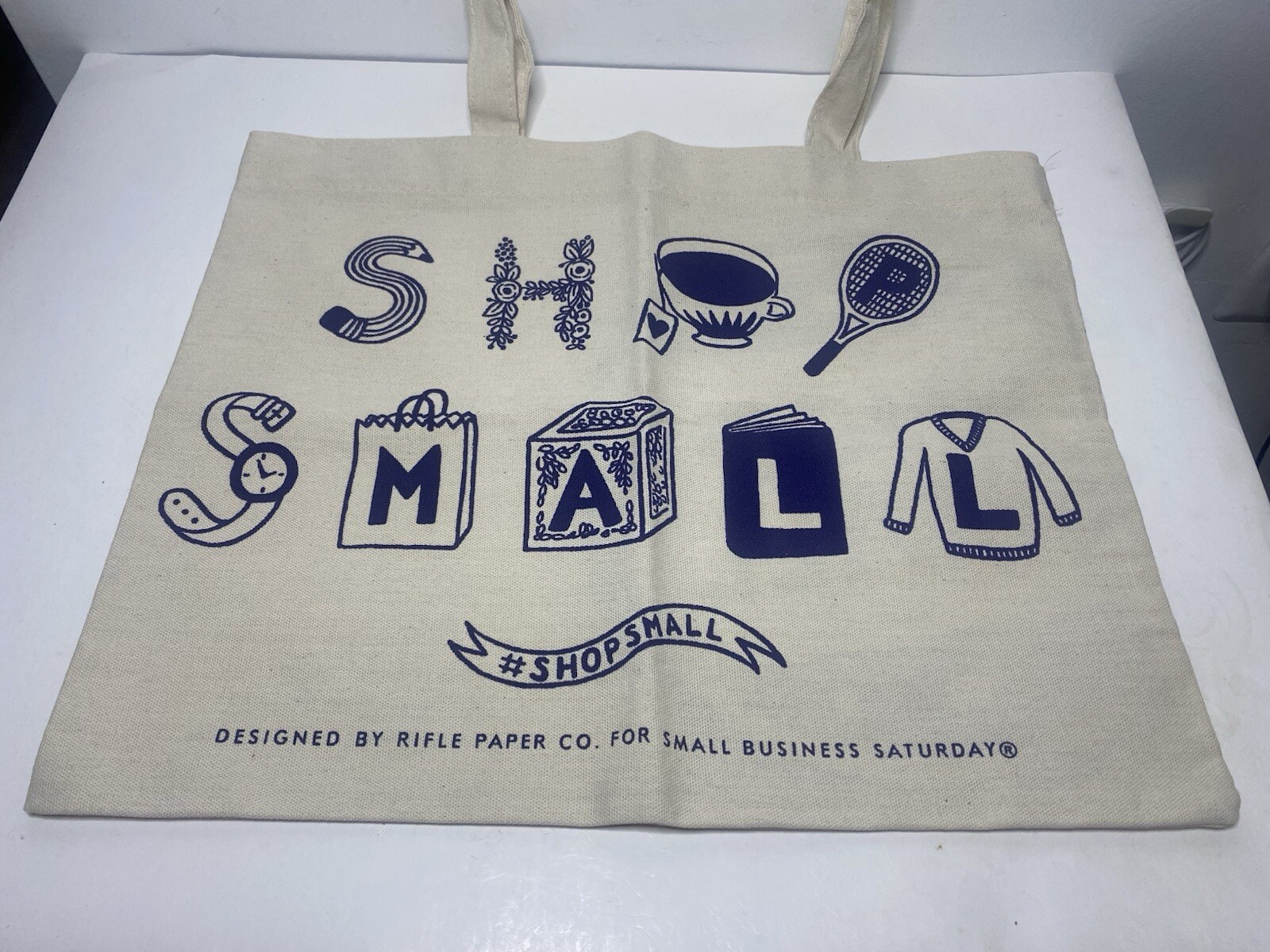 Rifle Paper Co Shop Small Business Saturday Canvas Shopping Tote Gym Laundry Bag