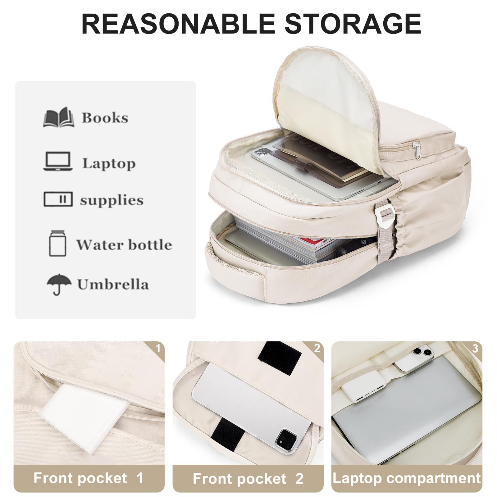 Cute Middle School Backpack For Teen Girlswaterproof Casual Bookbagslightweight