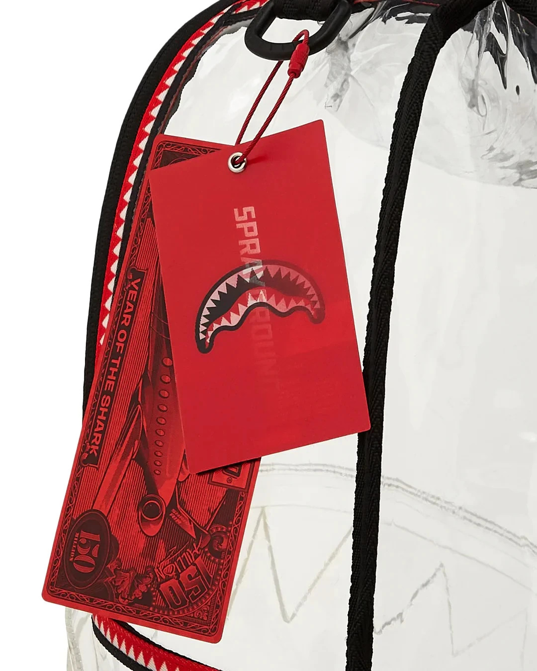 Sprayground 100% Transparent Backpack🔥New VSM Piping Clear Bookbag School Bag