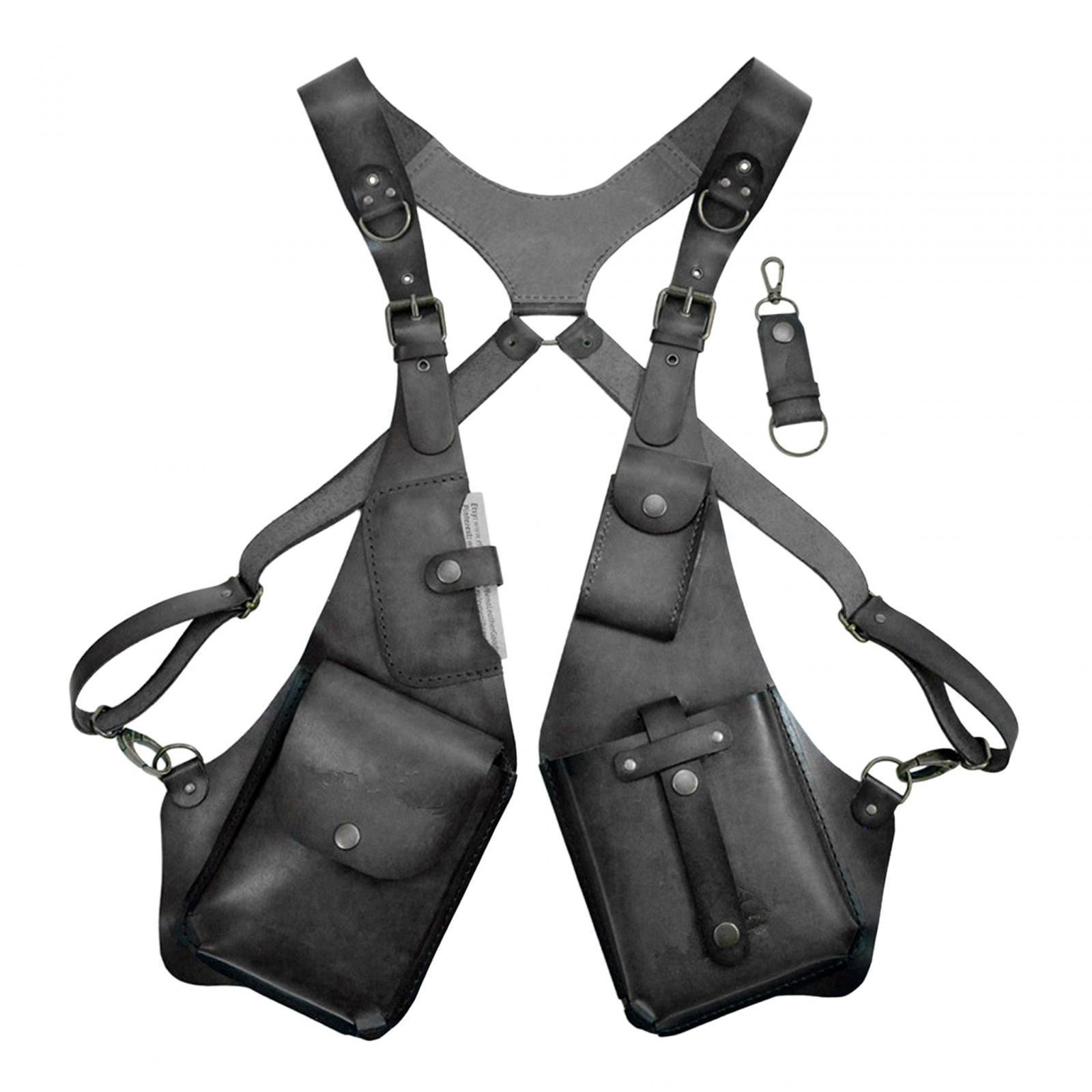 Hidden Underarm Shoulder Bag for Men and Women PU black