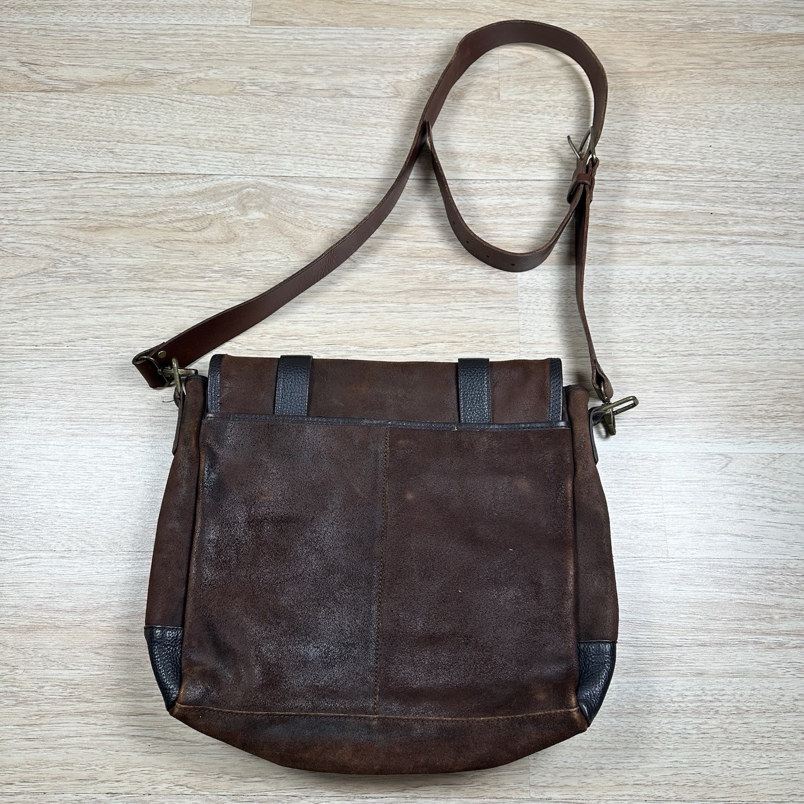 BOSCA Brown Leather Business Briefcase Messenger Bag Excellent Condition