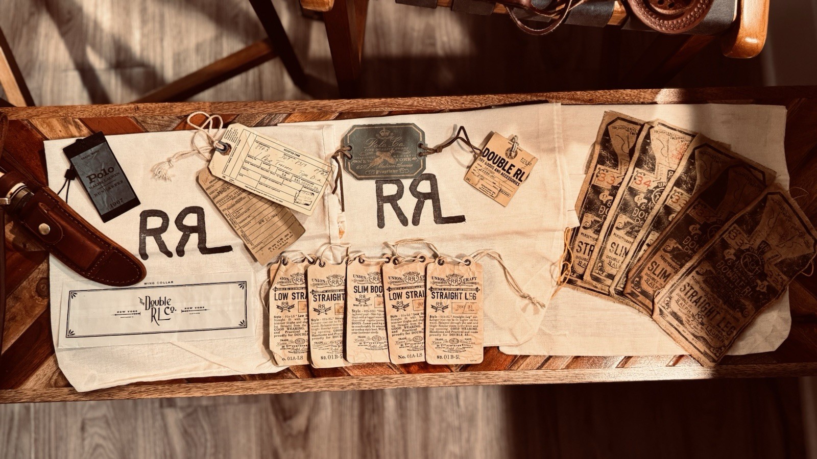 RRL Double RL Drawstring & Paper bags, Vintage Garment Tags Separately Or As Lot