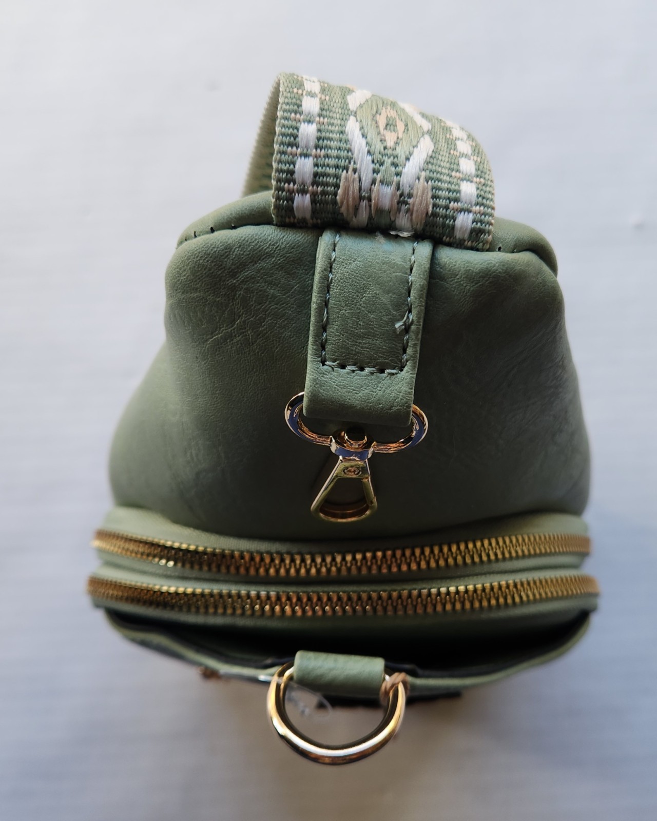 Sam & Hadley Western Light Olive Green Crossbody Sling Bag with Studded Accent