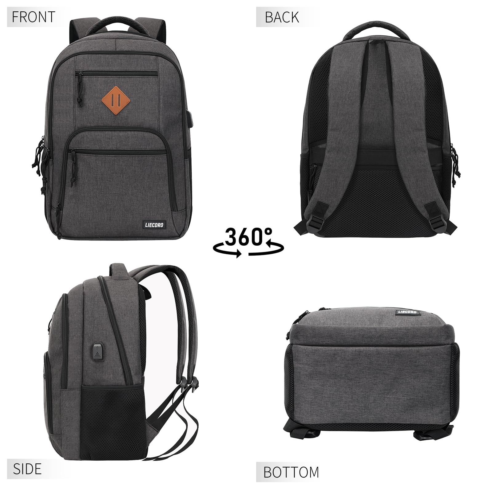 Black Backpacks for Men, Backpack for School, School Backpack for Boys Teens,…