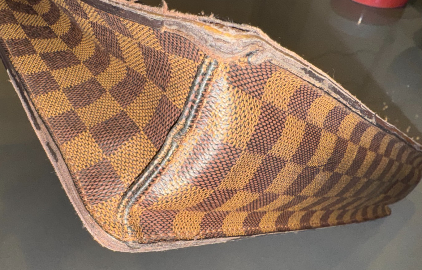 Louis Vuitton Damier Ebene Brown Leather Briefcase Vintage