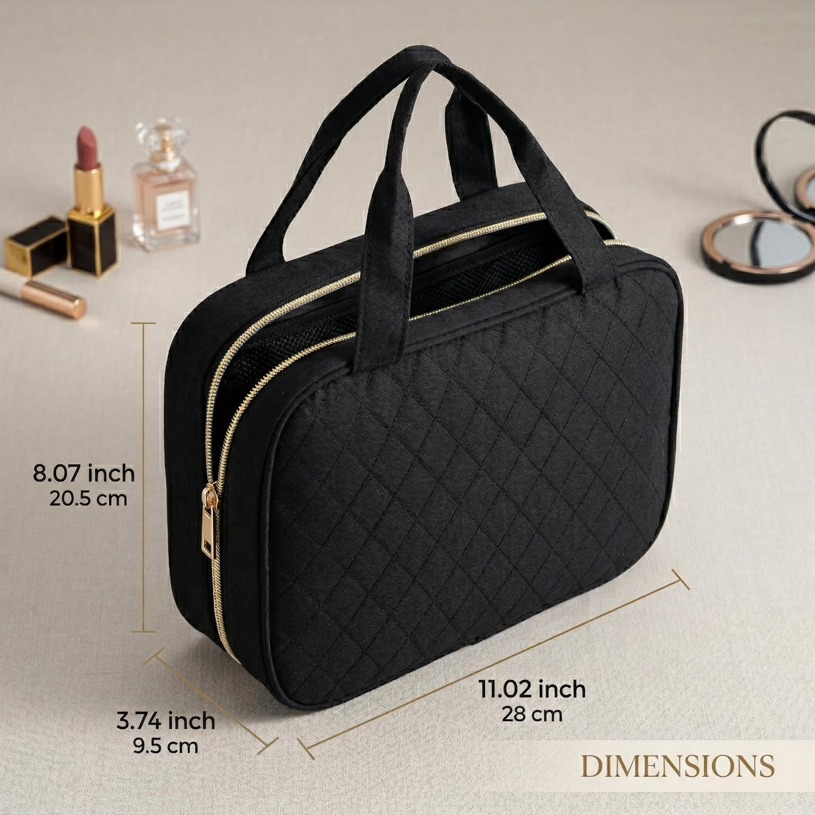 MODENGKONGJIAN Travel Toiletry Bag – Hanging 11.02 x 8.07 x 3.74 inch, Black