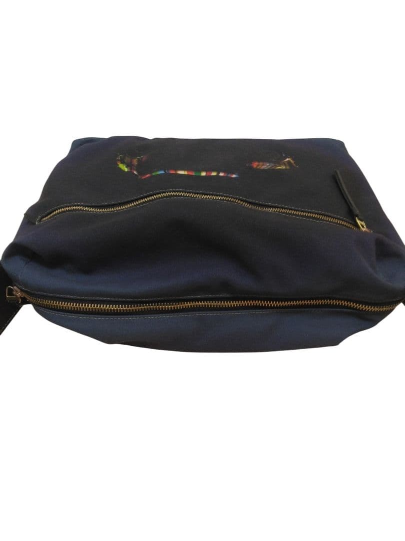 Paul Smith Mini Cooper Print Shoulder Bag Black Genuine Leather Mens Japan Used