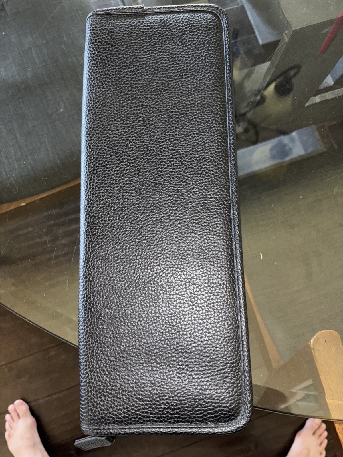 BROOKS BROTHERS Black Zip Around Travel Tie Case – 16″ X 6”