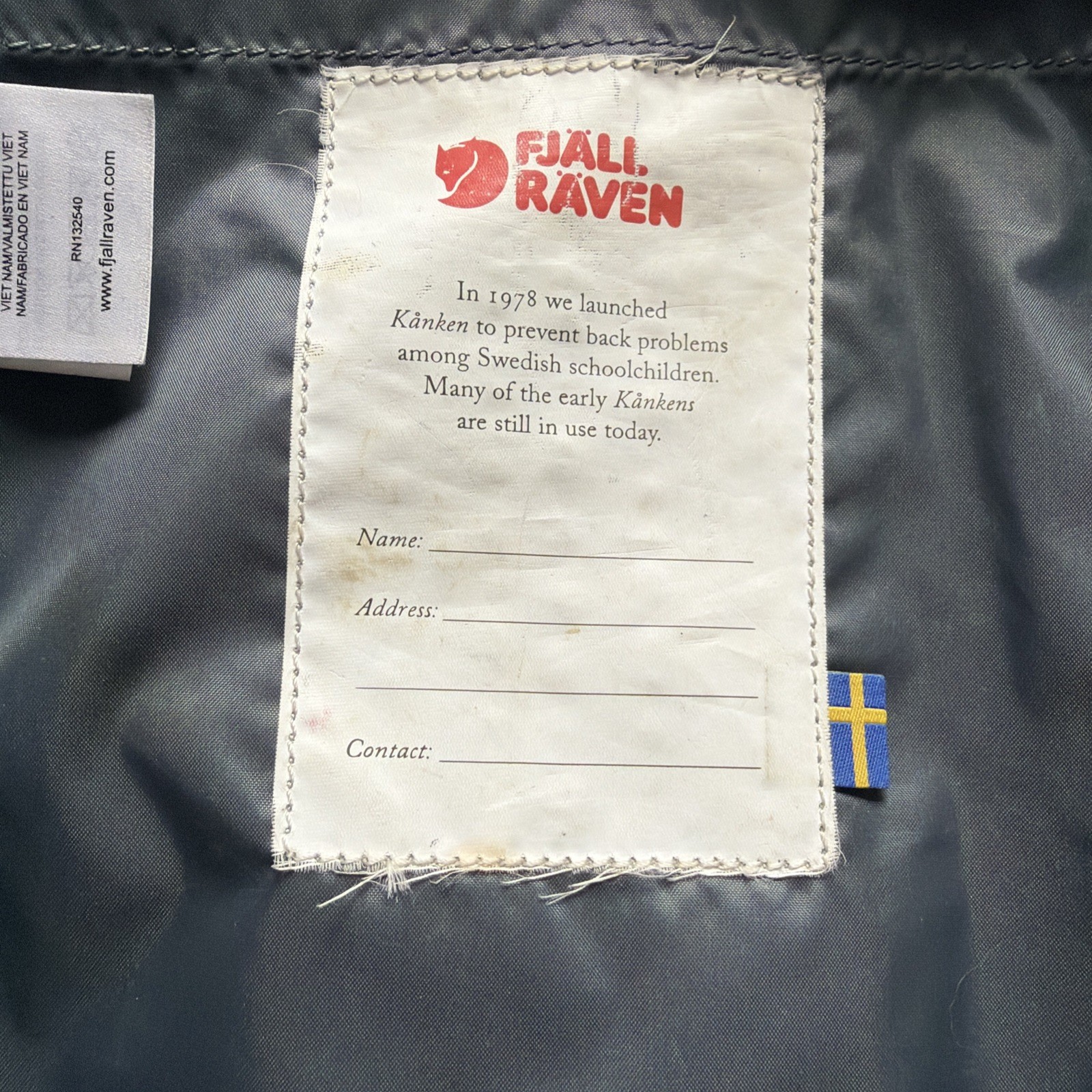 Fjallraven Kanken Classic Backpack 23510 Sweden Canvas 16L – Graphite Gray