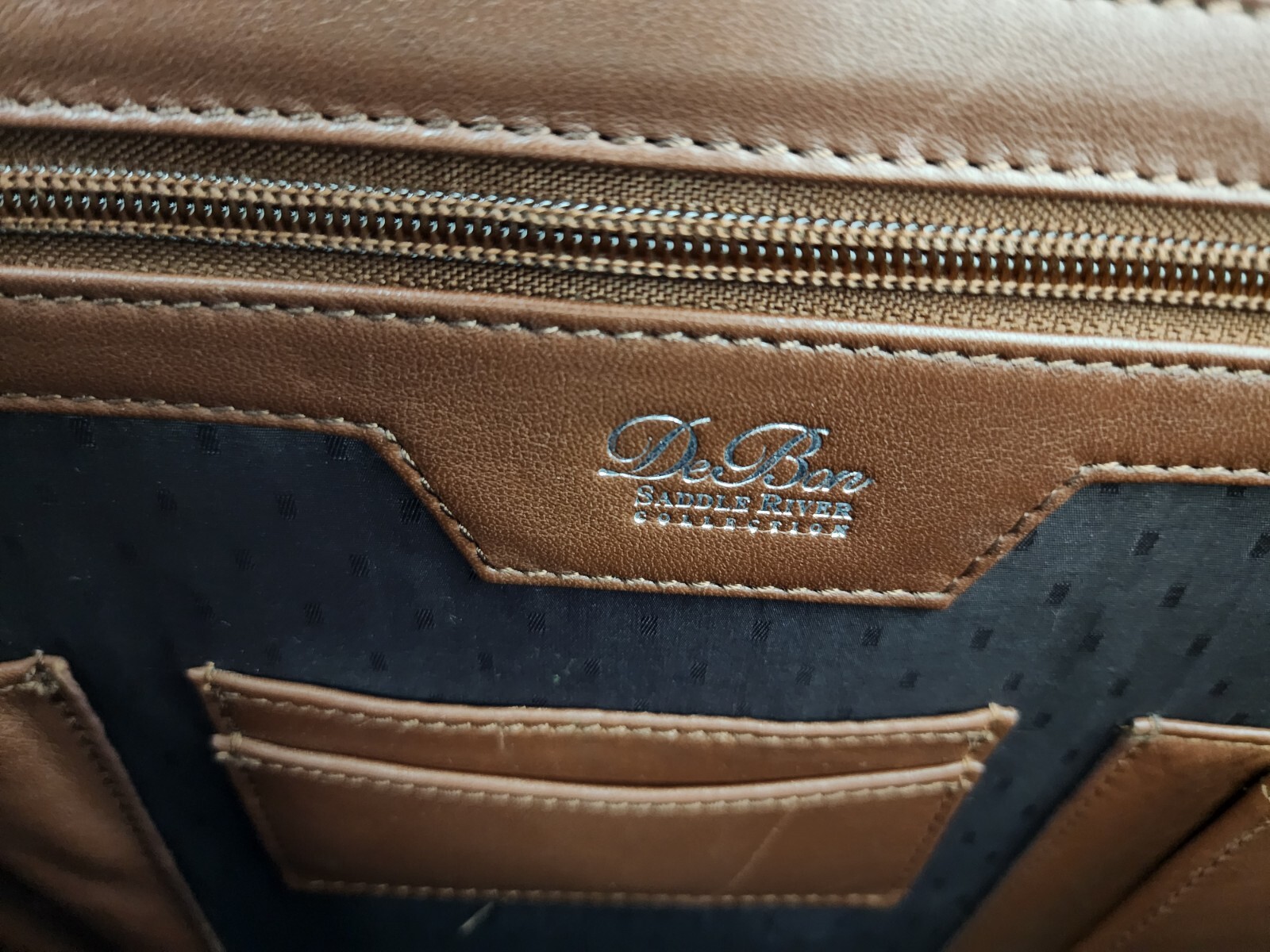 DeBon Saddle River Collection Leather Briefcase Messenger Bag With Number Lock