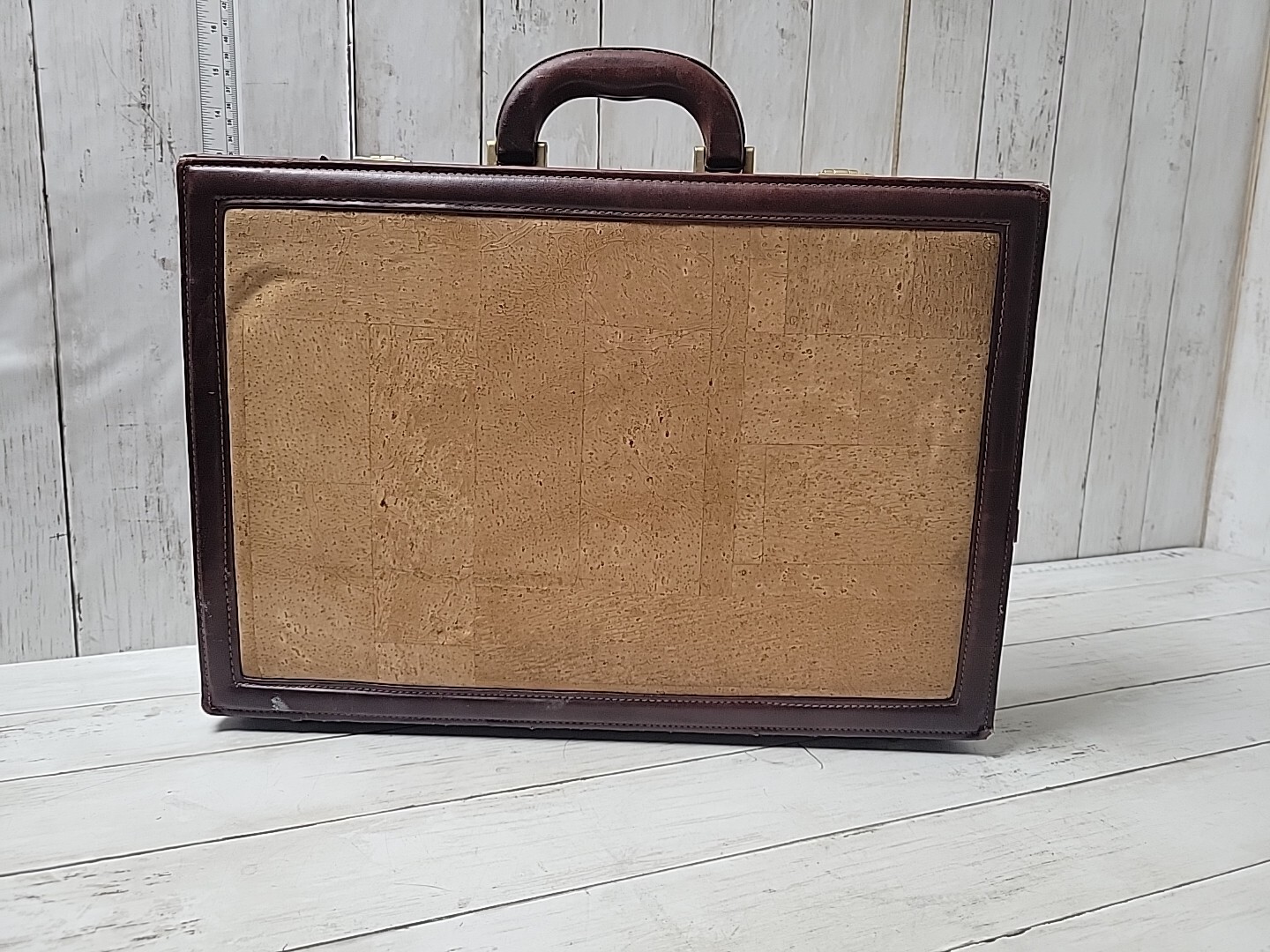 Vintage Pigskin Leather Briefcase Hard Case With Combination Lock Made In Spain