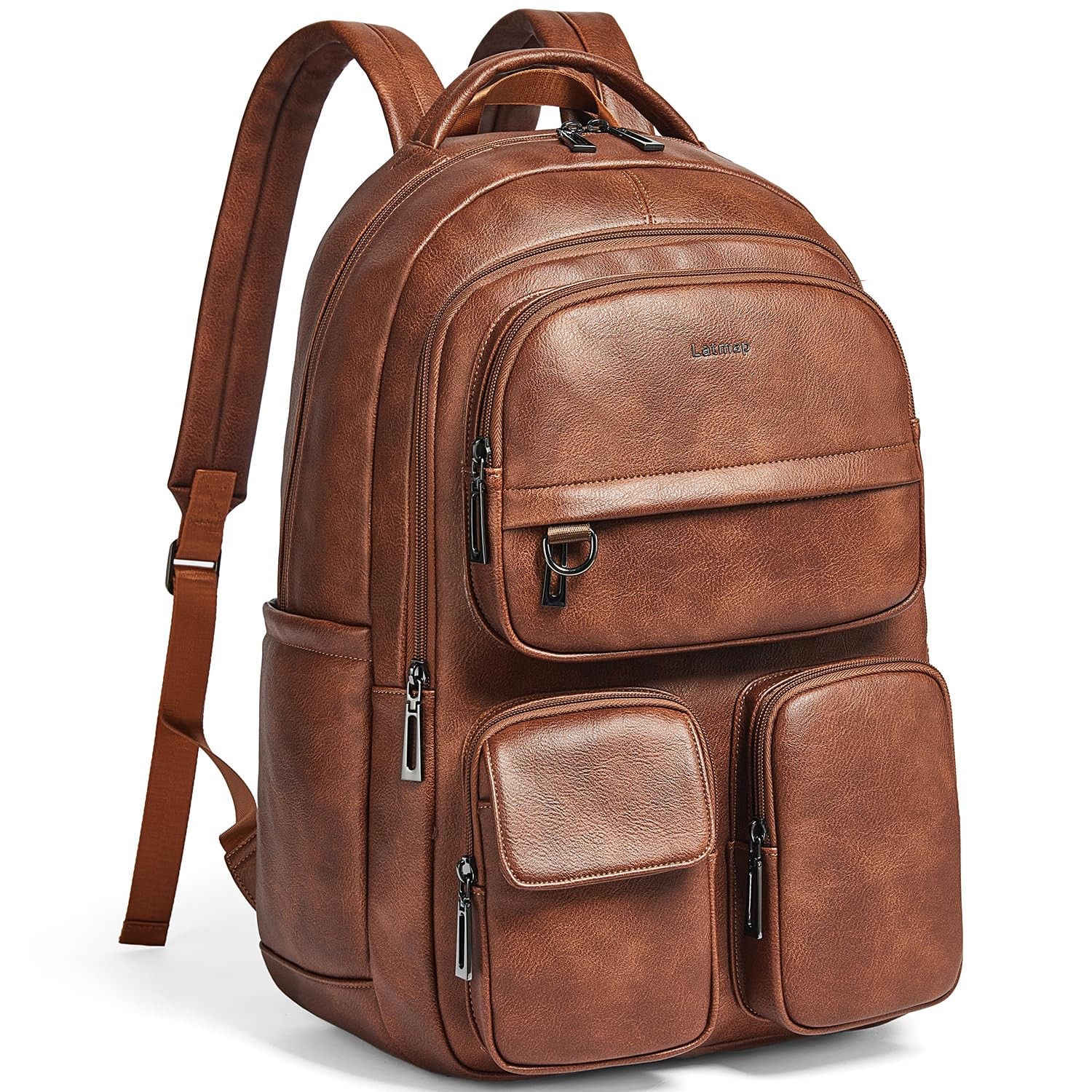 Vegan Leather Backpack Purse for Women Men 17 Inch Laptop Backpack for Travel…