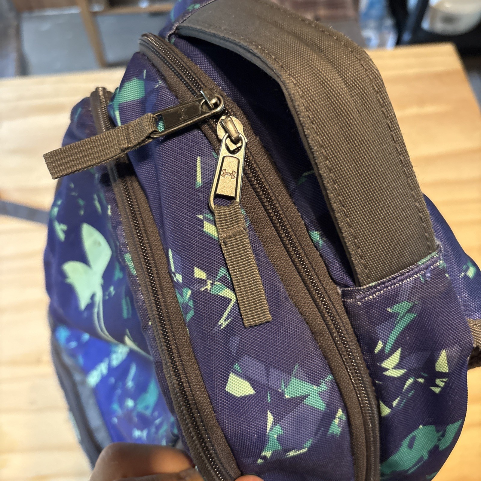 Under Armour Storm Backpack blue Purple School Sports Bag Preowned Very Good