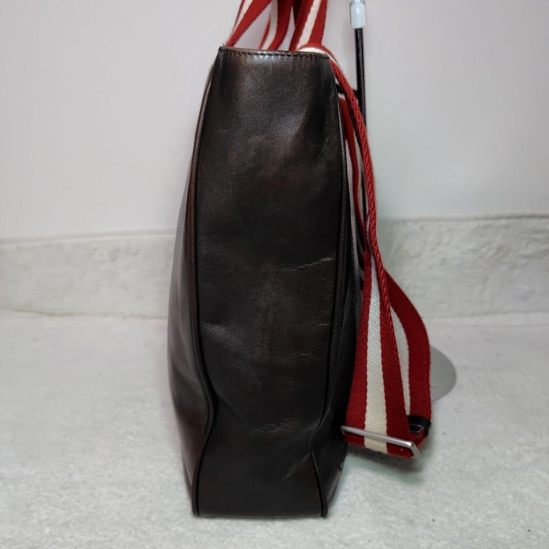 Authentic Bally Brown 2-Way Tote Bag Leather 34cm x 31cm x 9cmBally Leather To