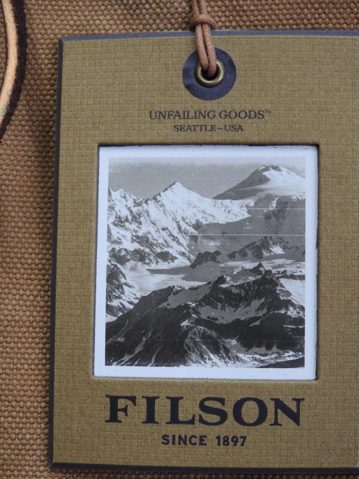 Filson Washed Canvas Cinch Pack | Tan | Made in USA | Discontinued | Rare NWT