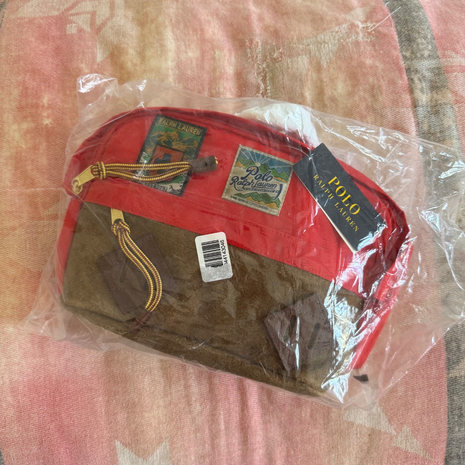 Polo Ralph Lauren Red Suede Trim Trail Waist Pack Climbing style patch camp RRL