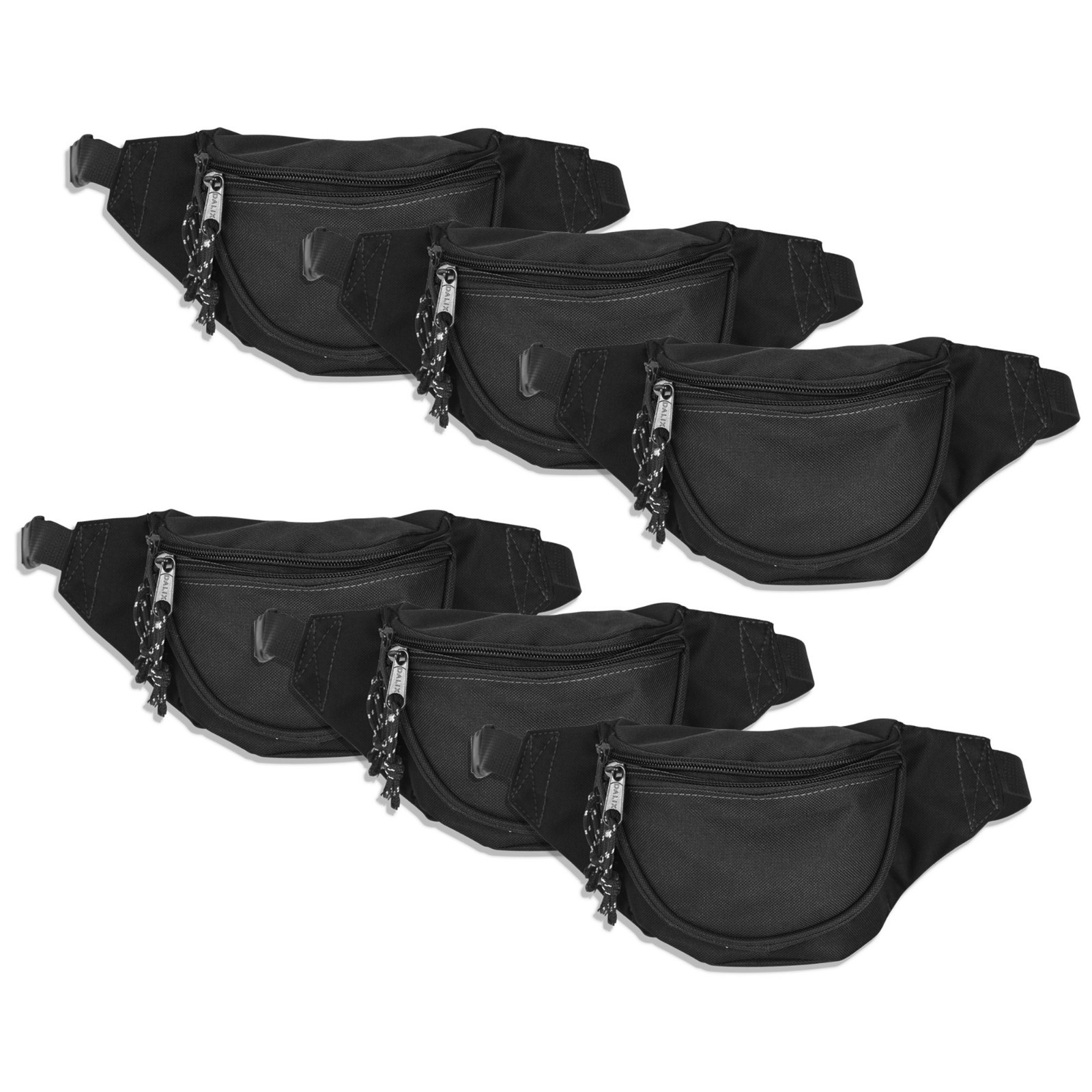 DALIX Waist Bag Kids Fanny Pack Small Mens Womens Belt Pouch Travel 6 PACK