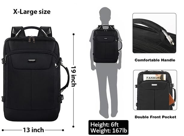 40L Carry-On Backpack – TSA Approved for Flights, RFID Anti-Theft, Fits 17.3″…
