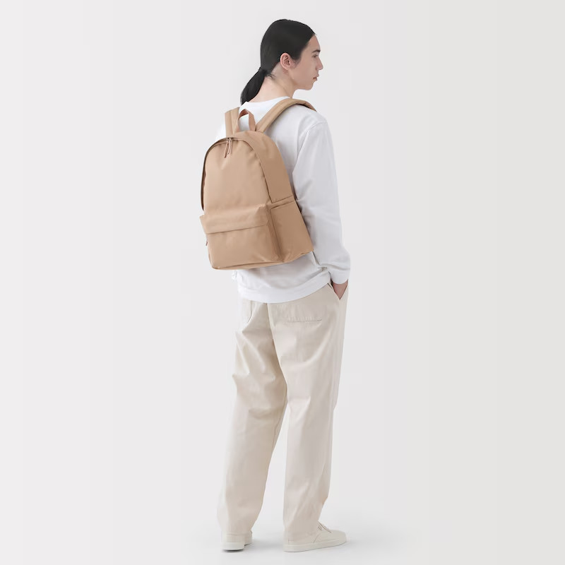 MUJI Water-Repellent Backpack Charcoal Gray/Black/Light Beige/Light Green NWT
