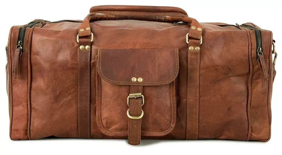 Duffle Weekender Gym Travel Weekend Overnight Bag Leather